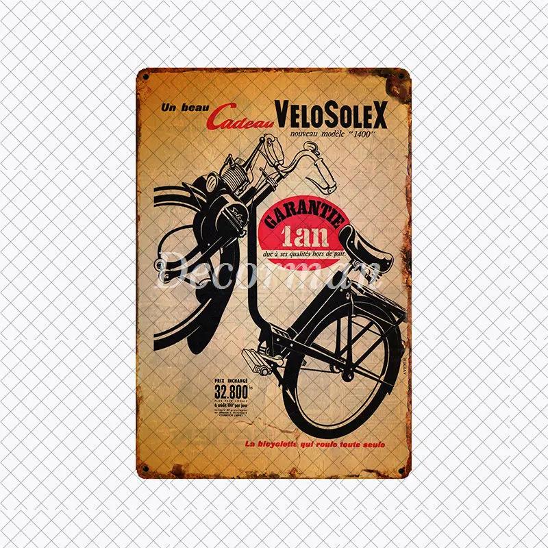 [ DecorMan ] VELO SOLEX Франция Велосипед Металлическая Вывеска Индивидуальная Настенная Постер Железная Картина ПАБ Комната Бар Отель Декор LTA-2033