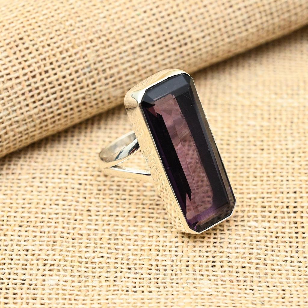 Amethyst Gemstone Handmade 925 Solid Sterling Silver Jewelry Pretty Ring For Wedding Gift