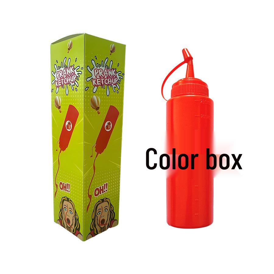 Взрослая розыгрыш Томатный кетчуп Снимающая стресс Сжимаемая бутылка - Забавная игрушка-шутка Салатная заправка