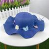 New lotus edge straw hat lace bow sun hat hot hat in beach scenic spot sun protection hat