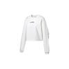 Li Ning Fitness Series Logo Pattern Round Neck Pullover Long Sleeve Sweatshirt Women Sweatshirt Off-White AWDT566-2