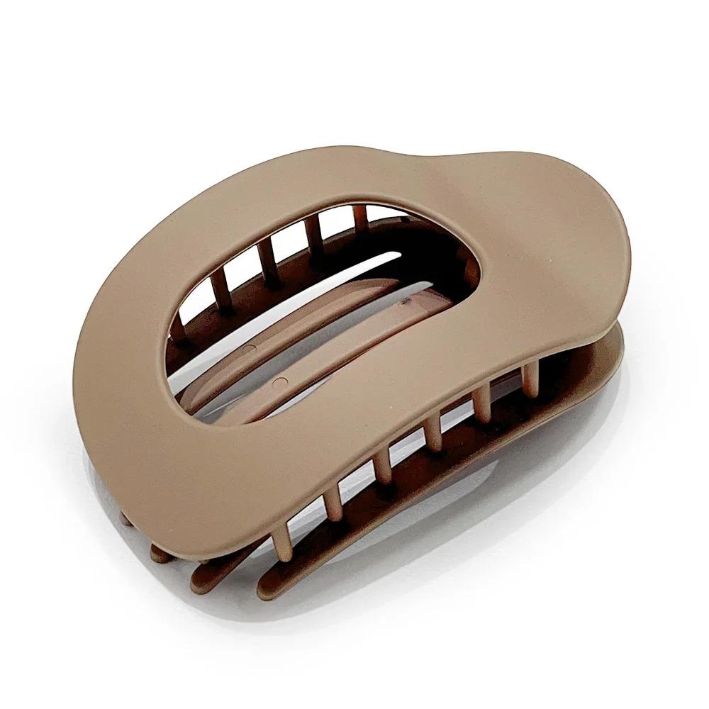 Модные овальные заколки-краб для волос для женщин, новый дизайн, леопардовый матовый, изогнутый, плоский, заколки для укладки, акриловые, лежачие, аксессуары для волос