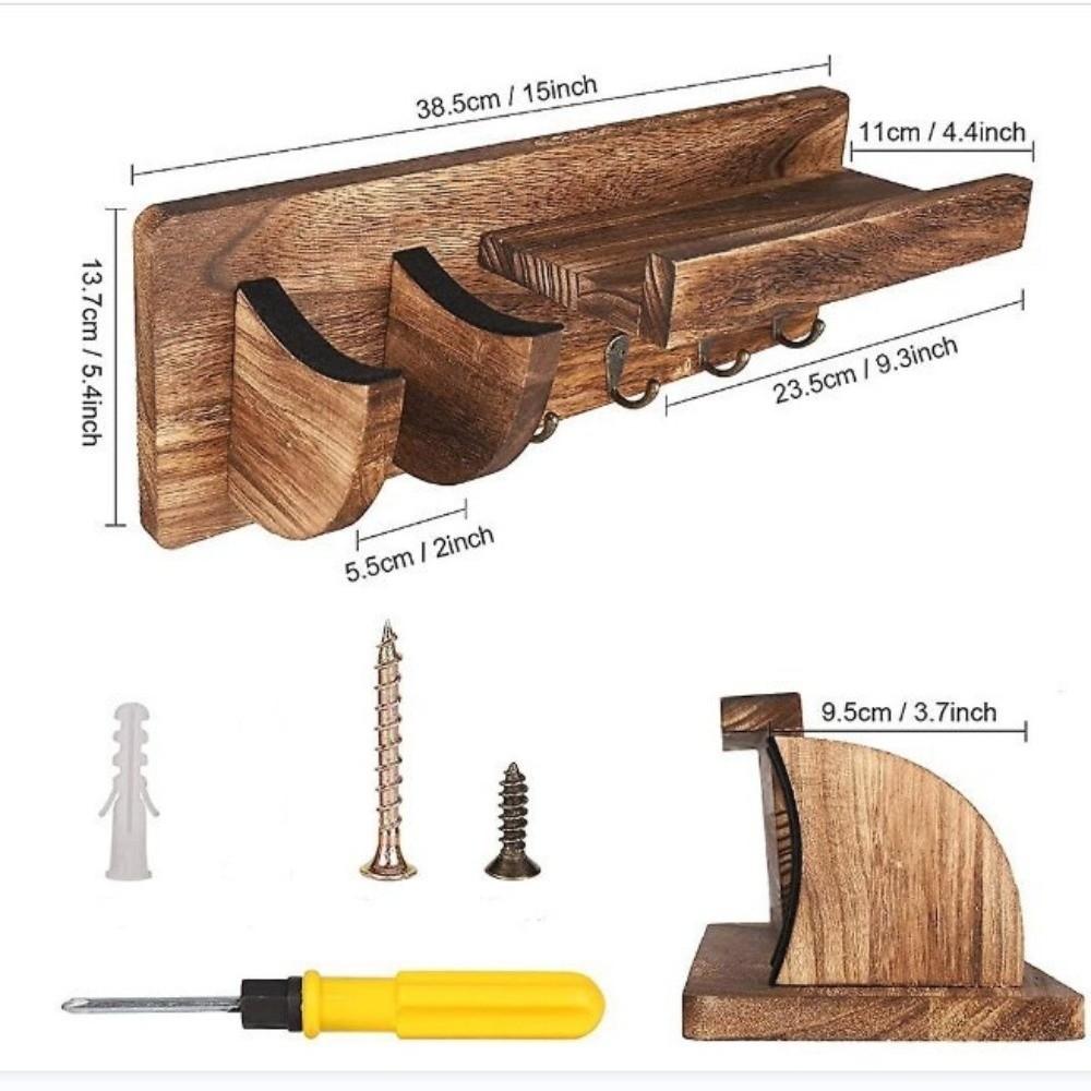 Wooden Guitar Hanger Hook Wall Mounted Guitar Hanging Rack  For String Music Instrument