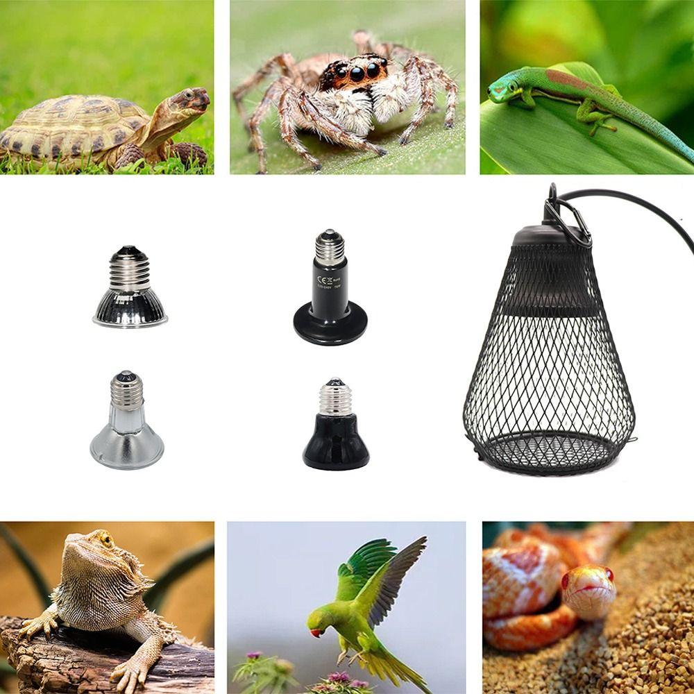 Ceramic Heat Emitter Pet Heating Lampshade Iron Mesh Dome Anti-scald Lampshade Pet Coop