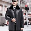 Sheepskin Men's Genuine Leather Jacket Middle-aged Men's Gold Mink Coat Fur Casual Mink Mid-length