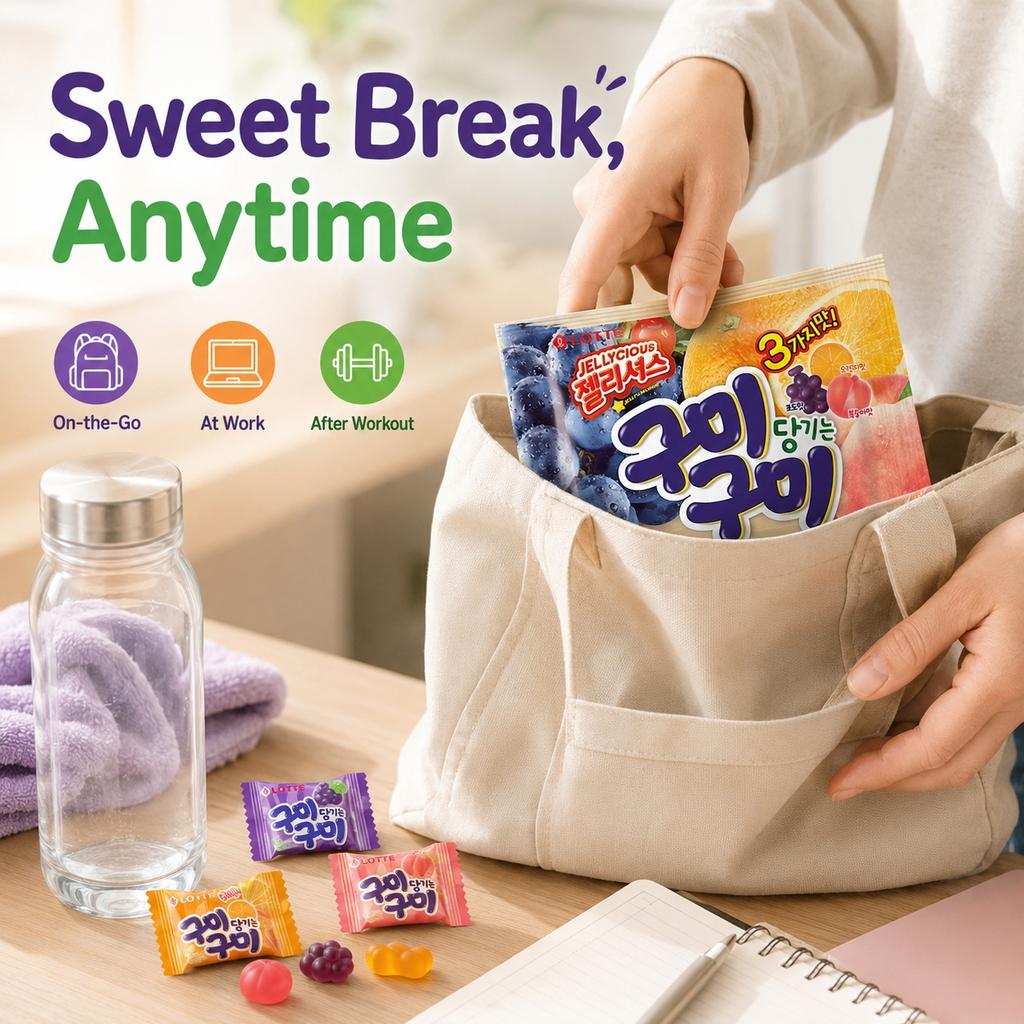 Lotte Мягкие конфеты со вкусом смешанных фруктов 70 г | Насыщенный фруктовый аромат, Мягкие и жевательные, Портационная упаковка для совместного употребления