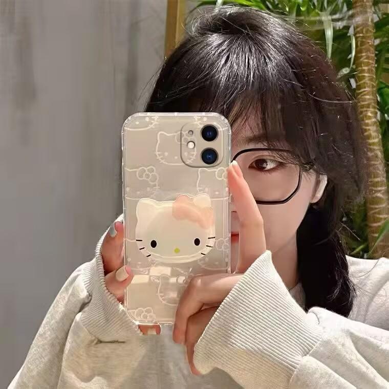 Милый чехол-держатель для телефона Kuromi Hello Kitty для Samsung A57 A56 A55 5G A54 A53 A17 A07 A36 A35 A26 A52 A34 A16 A15 A14 5G