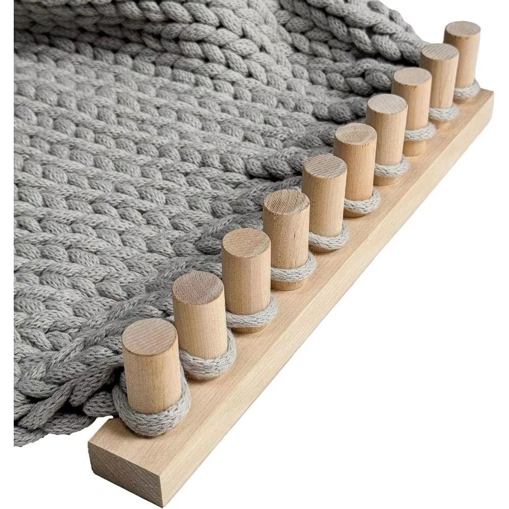 Adjustable Size Chunky Blankets Loom Portable Modular Design Hand Knitting Board Detachable Beginner Friendly Hand Weaving Kit