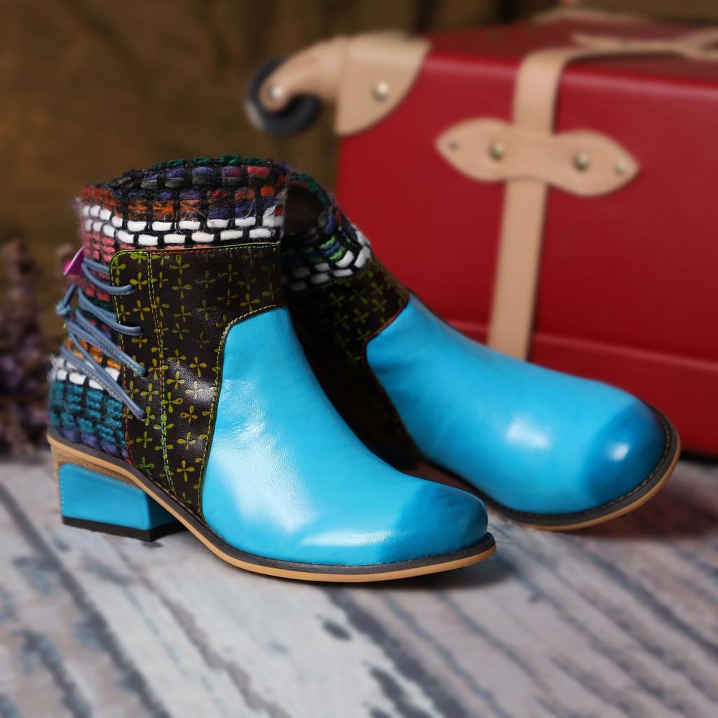 Женская повседневная обувь смешанного цвета в этническом стиле в стиле ретро, ​​мягкая женская лоскутная обувь