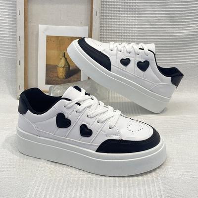 Весенние новые женские кроссовки на толстой подошве в корейском стиле Love Color Matching Sports White Shoes Женская повседневная женская спортивная обувь