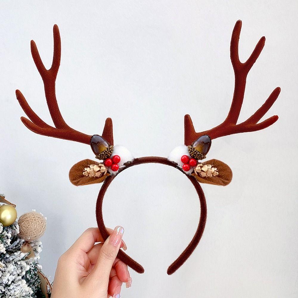Рождественские украшения Рога обруч для волос обруч для волос из оленьих рогов рождественская повязка на голову для мужчин