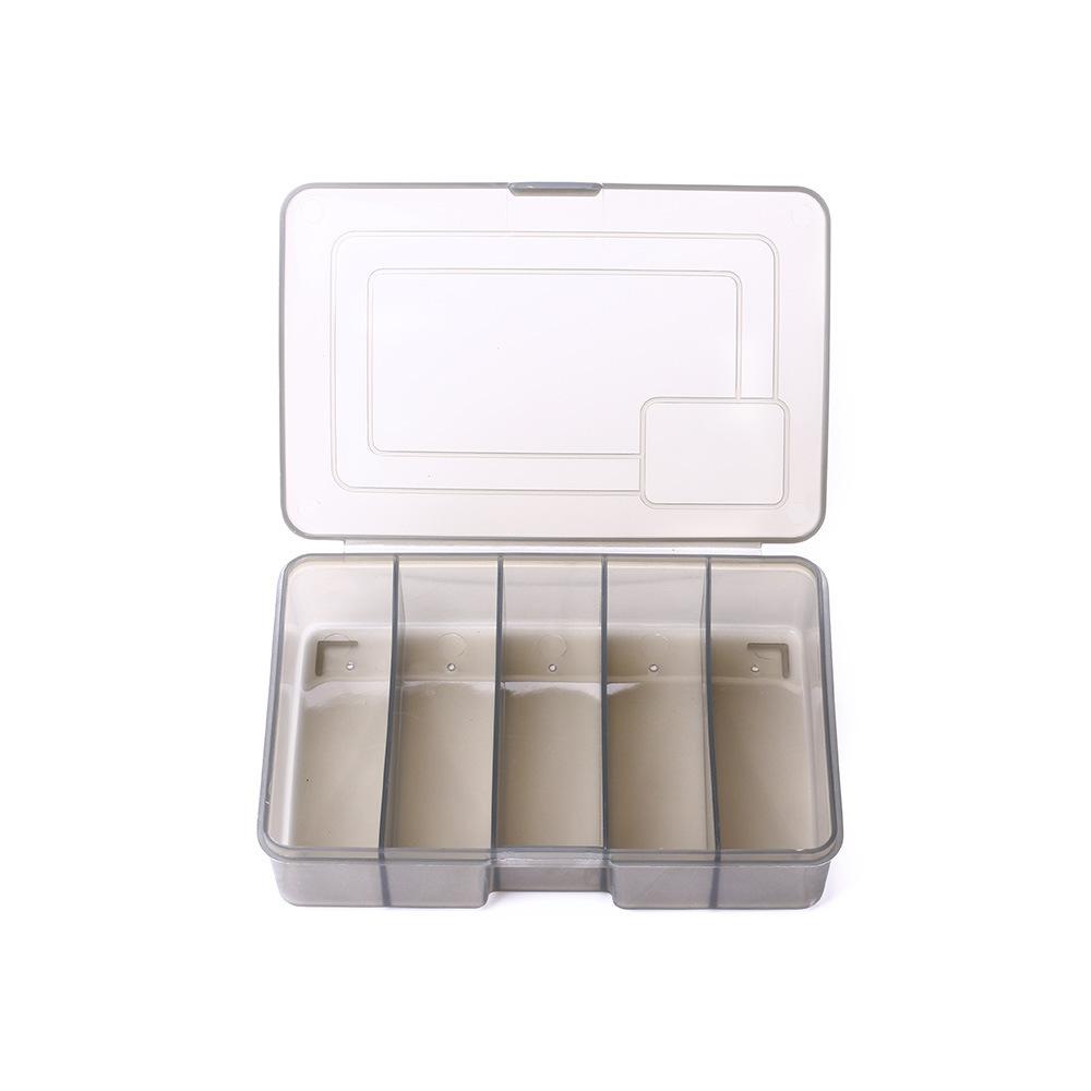 Lure Storage Box Elegant Gray Five-Compartment Multi-Layer Large Capacity Fishing Gear Accessories Box Fishing Bag Special Small