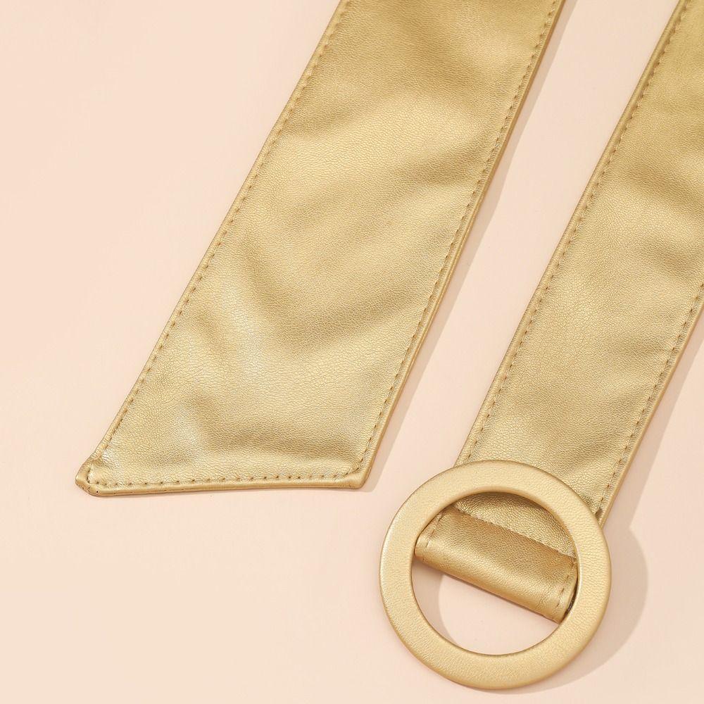 Soft Wide Waist Belt Wide Self-Tie Belt Classic Faux Leather Waist Belt  For Dresses Coats Jackets
