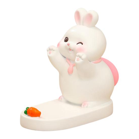 Подставка для мобильного телефона в виде мультяшного животного, свиньи, собаки, кролика, панды, статуэтки из смолы, скульптуры, подставки для мобильных телефонов и планшетов, украшения для рабочего стола