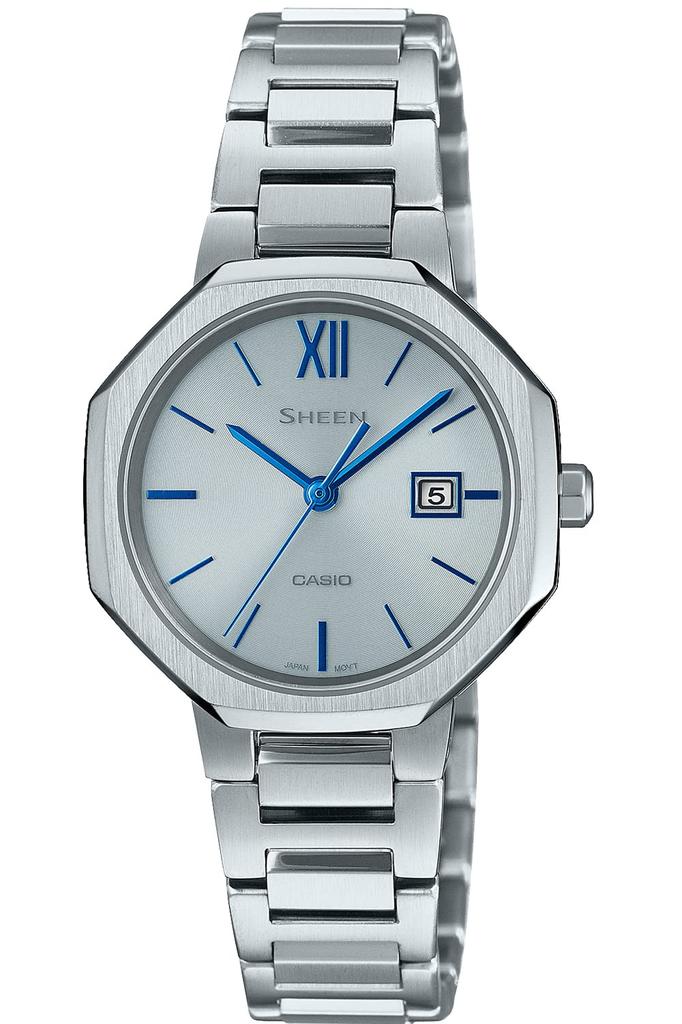 Женские солнечные часы Casio Scene серебристые SHS-4529D-7AJF