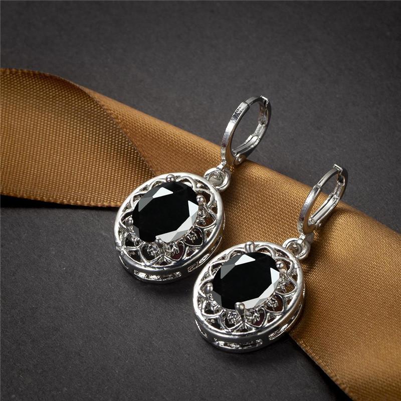 Роскошные серьги-кольца с кристаллами и радужным камнем, классические серебряные обручальные серьги, изящные овальные серьги с цветком из циркона для женщин