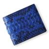 CLW Crocodile Leather Works Diamond Python Bifold Wallet (Bill Compartment) Indigo Dyed Diamond Python Leather, Made In Japan, Blue, Snakeskin