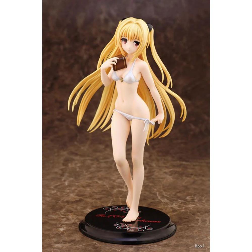 23.5CM Аниме To LOVEru Darkness Конджики но Ями 1/7 Фигурка Белый купальник версия Стоящая модель Игрушка Кукла Фигурка Действия ПВХ