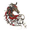 Vintage Rhinestone Horse Head Brooches for Women Zodiac Animal Pins Casual Party Accessories Gifts Friends
