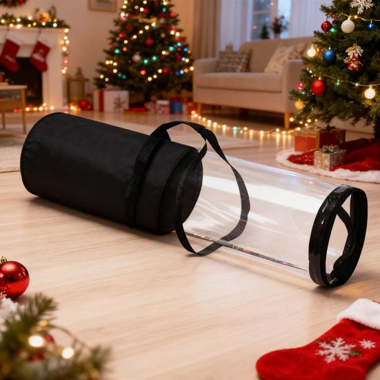 Wrapping Paper Storage Bag Waterproof Clear Wrapping Paper Holder Gift Wrap Protection Bag with Handles