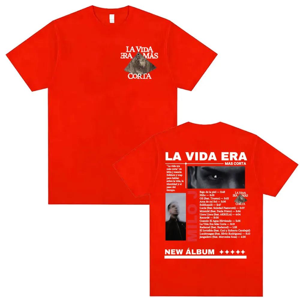 Rapper Milo J La Vida Era Mas Corta New Album Tour Graphic Tee Shirt Unisex Women Harajuku Hip Hop Short Sleeve Tshirts Streetwear