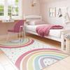 Artistic Boho Rainbow Chic Carpet Colorful Dot Pattern Rug Soft Floor Mat for Kids Room Bedside Living Space Trendy Design
