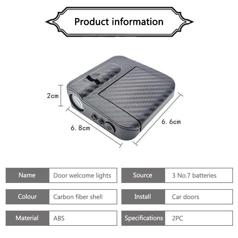 AAOO1 2PCS Carbon Fiber Car Door Lights Door Lights Projector Door Welcome Light For Porsche 911 Cayenne 918 Pajun 718 Panamera Macan