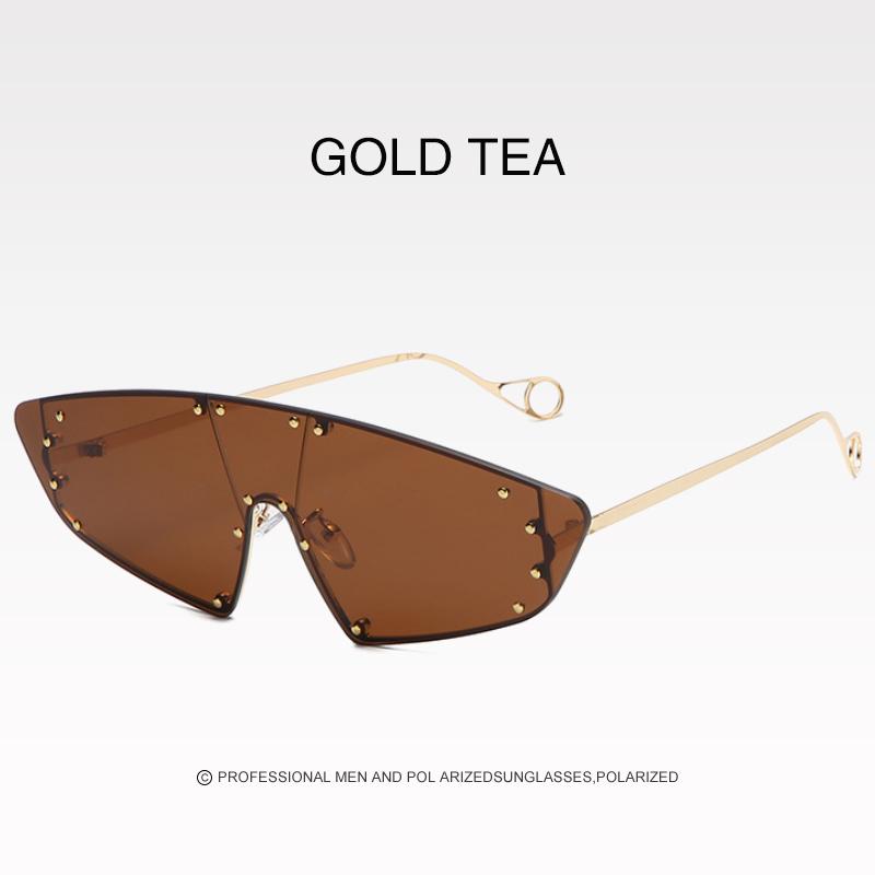 Новая технология защиты глаз Модные женские очки с нерегулярными зеркальными заклепками Винтажные солнцезащитные очки для женщин и мужчин UV400