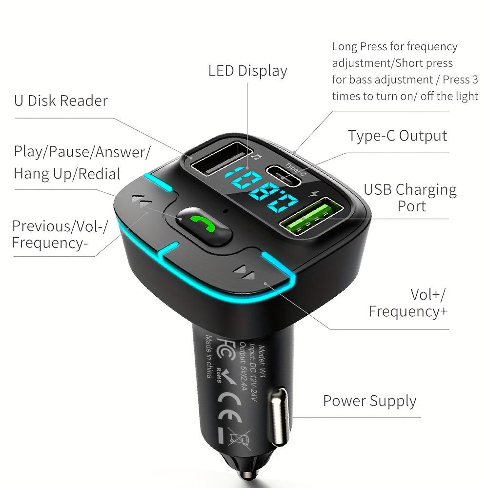 Супер звук без потерь беспроводной автомобильный MP3-плеер FM-передатчик Dual USB быстрая зарядка PD Type-C USB одна кнопка громкой связи автомобильный аудиоприемник