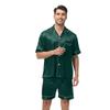 Large Men's Short Sleeved Shorts Satin Summer Casual Home Wear Pajama Set