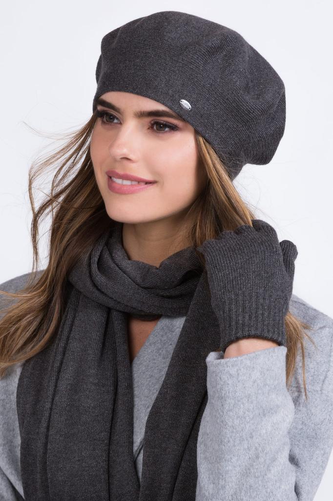 Inezz - Graphite Women' Winter Beret | Flattering and Elegant Kamea Beret