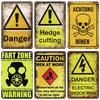 Caution Metal Tin Sign Vintage Metal Plaque Warning Slogan Retro Metal Posters Plate Signs Door Factory Home Wall Decor