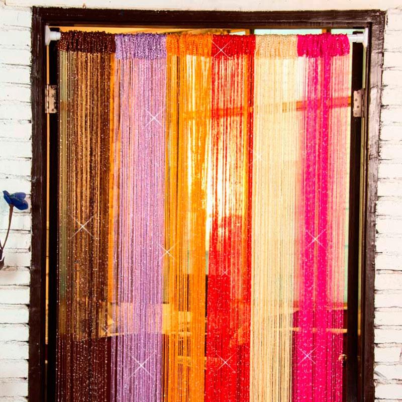 Fashion Household Fly Screen Fringe Tassel Curtain String Sparkle Curtains Room Divider Door Window Decoration Useful