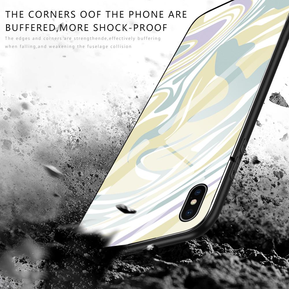 Чехол для телефона из закаленного стекла для iPhone 11 12 13 14 15 16 17 Redmi 10 12 14C Note10 Note14 Xiaomi 11Lite PocoC75 Мягкий край Ударопрочный Гладкий чехол