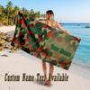Morocco Football Design Beach Towel Custom Text Large Towel for Beach Vacation