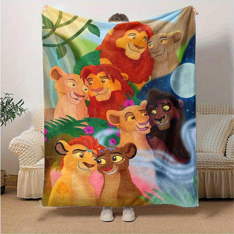 1pc. Cartoon Lion King Blanket, Soft and Cozy Home Decor for All Seasons, Perfect Gift for Animal Lovers, Vibrant Colors and Detailed Charac