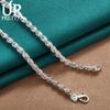 925 Sterling Silver Beaded Necklace 20 /24 Inch Chain For Woman Men Wedding Engagement Party Jewelry