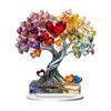 Love Heart Tree Ornament Colorful Acrylic 2D Flat Decoration Valentine's Day Decor Tabletop