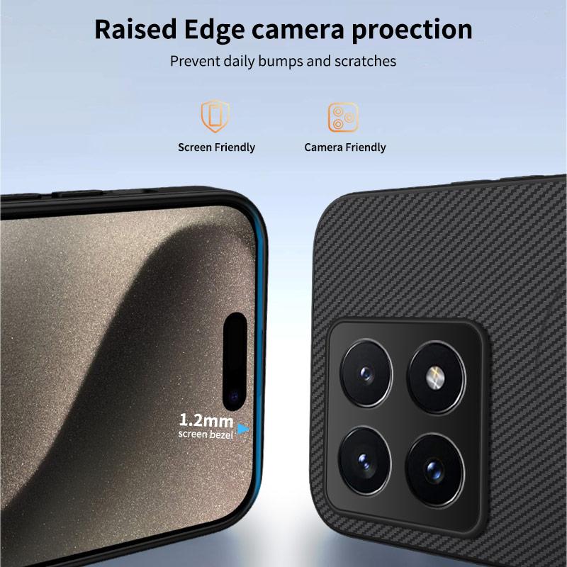 For Xiaomi 14T Pro Case Compatible with MagSafe WANLONFENG TQ Series Carbon Fiber Texture PC TPU Phone Cover