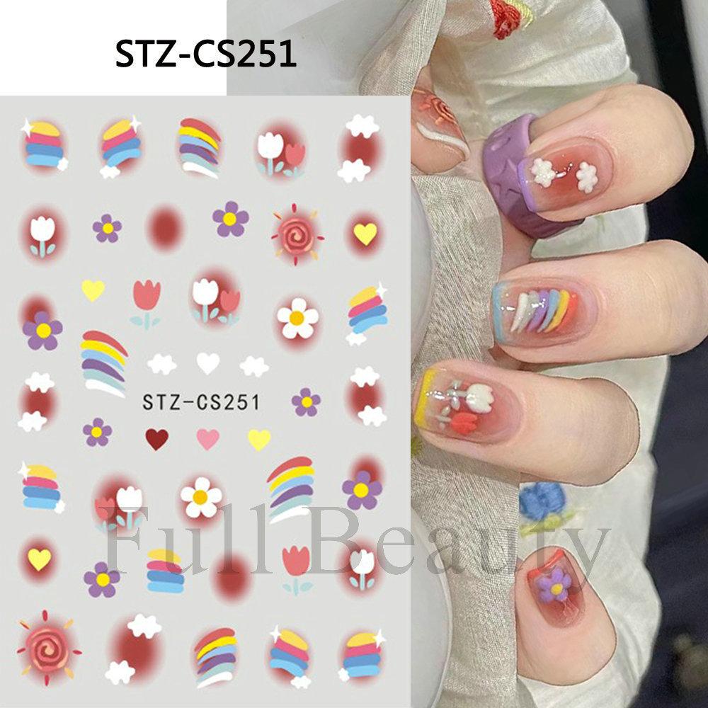 Nail Art Stickers Ins Valentine's Day Black Spades Love Line French Smile Adhesive Nail Stickers