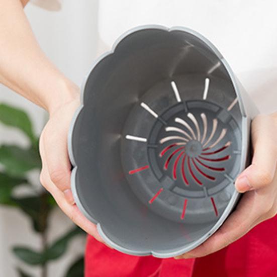 Цветочный горшок, универсальный, яркий пластиковый цветочный горшок с краями лепестков, большое открытие, домашний цветочный горшок