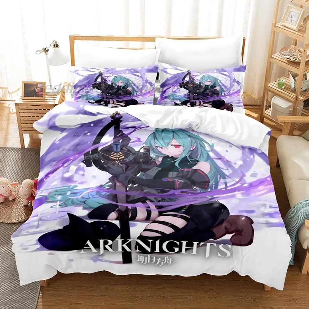 Комплект постельного белья Arknights Односпальный Полуторный Двуспальный Евро Кинг-сайз Комплект для кровати Взрослый Детский Спальня Комплекты пододеяльников 3D-принт Игра Аниме 2022