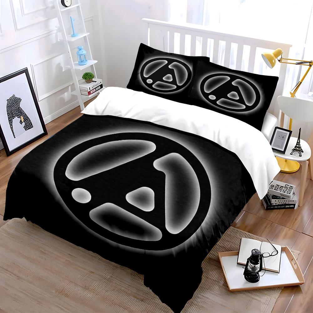 Monochrome Sci-Fi Symbol Design Bedding Duvet Cover Set Duvet Cover Pillowcases (1*Duvet Cover 2*Pillowcases, without duvet insert)