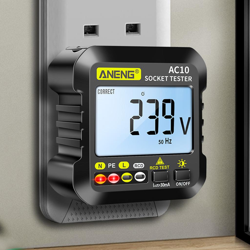 Aneng AC10 Digital Socket Tester Household Plug Detector Polarity Phase Check Voltmeter