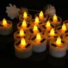 Rechargeable Solar Tea Light LED Candles Outdoor Tealight Candle Flameless Flicker Waterproof Solar Lights Halloween Home Decor