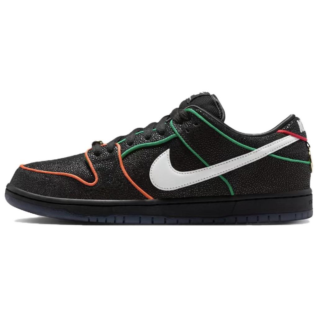 Nike X Bronx Девушки Скейт Данк SB Низкие Кеды для Скейтборда Унисекс Черные HV1664-001