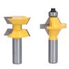 2Pcs 12in Shank Router Bit 120 Degrees Tongue and Groove Milling Cutter for Wood Panel Cabinet Box