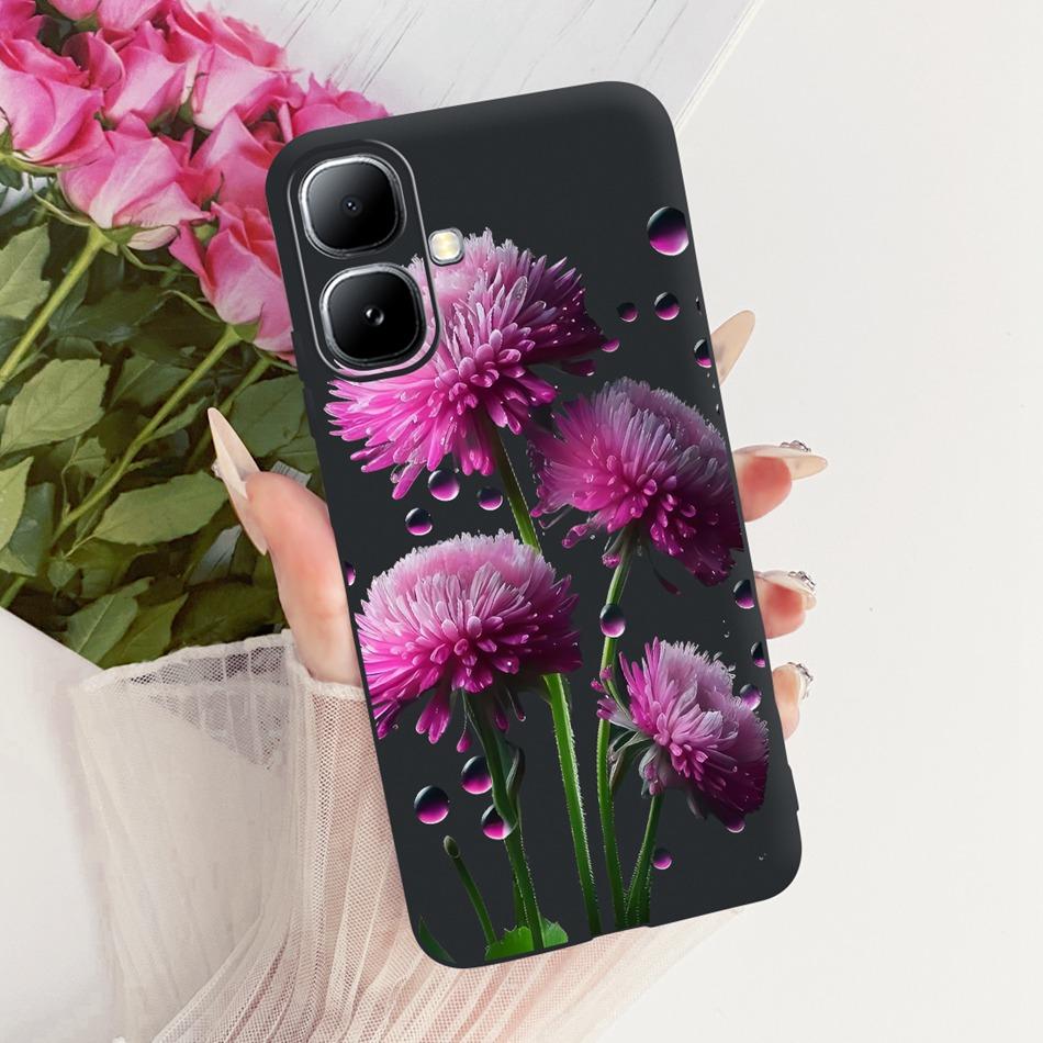 For Infinix Smart 20 X6840 X6840B Cute Flower Butterfly Cat Painted Case For Infinix Smart20 Black Silicone Soft Phone Cases