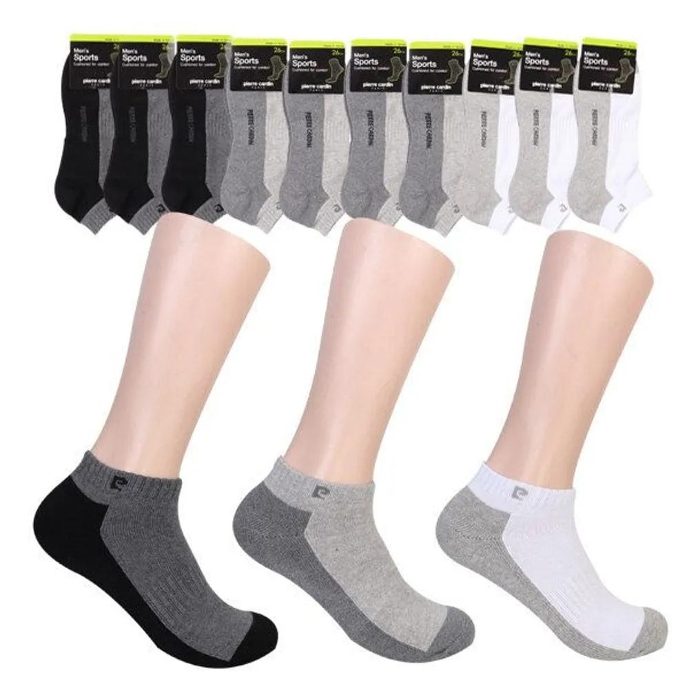 Pierre Cardin Men's Sports Pile Socks Two-Tone Pile Sneaker Socks 10 Pairs