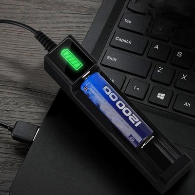 USB-адаптер для зарядного устройства с 1 слотом для аккумулятора, умная зарядка для литий-ионных аккумуляторов 18650 14500